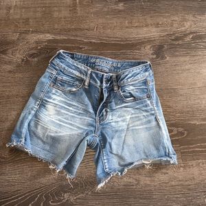 American eagle midi jean shorts